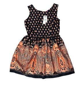 Ultra Pink Dress Black Orange Pattern Dress NWT